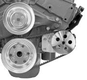 Alan Grove Components 348 - 409 Chevy Power Steering Pump Bracket, Remote Reservoir Type 2 Pump, Street Rod, Driver Side 421L