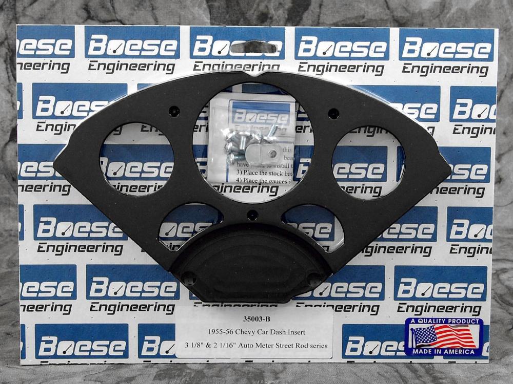Boese Engineering 1955-1956 Chevy Car Billet Aluminum 5 Gauge Dash Insert for Auto Meter Gauges