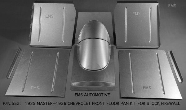 1935 Chevy Master and 1936 Chevy Car Front Floor Pan Kit for Stock Firewall