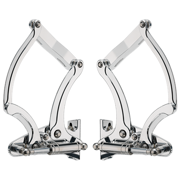 Billet Specialties 1955-56 Chevy Hood Hinge Kit, Gas Springs Included (Pair)