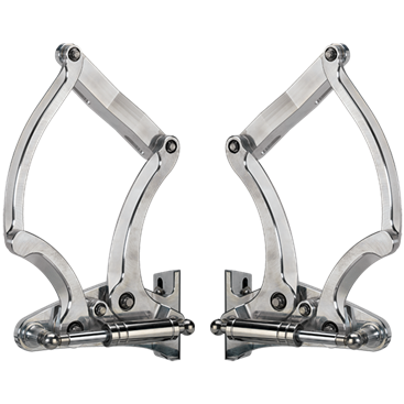 Billet Specialties 1955-56 Chevy Hood Hinge Kit, Gas Springs Included (Pair)