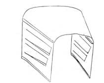 Rootlieb Ford 1933-34 Pickup 3 Pc Hoods for 1933-34 Pickup Plain Top/2 Scoop Sides