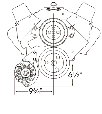 Alan Grove Components Small Block Chevy Alternator Bracket, Short Water Pump, Low Mount, Passenger Side 211R