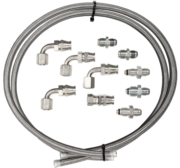 Billet Specialties Power Steering Hose Kit for Pump Mount Reservoir