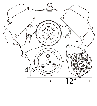 Alan Grove Components Big Block Chevy Alternator Bracket, Short Water Pump, Low Mount, Driver Side 208L