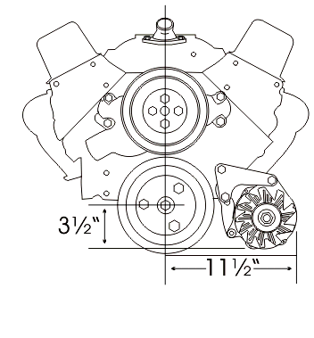 Alan Grove Components Small Block Chevy Alternator Bracket, Short Water Pump, Low Mount, Driver Side 209L