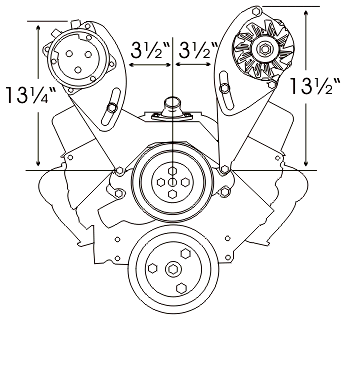 Alan Grove Components Small Block Chevy Air Conditioning Compressor Bracket, Short Water Pump, Multiple Carbs, Passenger Side 102R