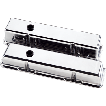 Billet Aluminum Small Block Chevy Plain Valve Cover, (Pair)