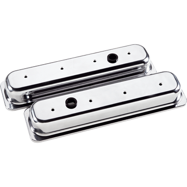 Billet Aluminum Center Bolt Chevrolet Plain Valve Cover, (Pair)