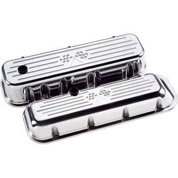 Billet Aluminum Big Block Chevy Cross Flags Design Valve Covers