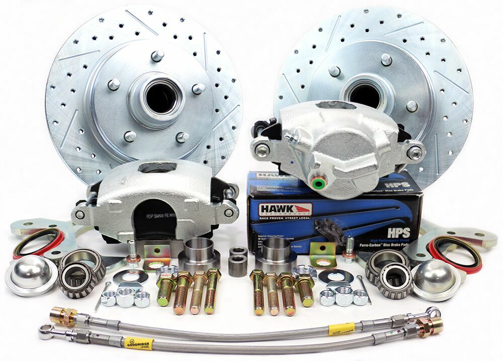 1965-68 PONTIAC CATALINA & BONNEVILLE, 65-68 GRAND PRIX (w/ 5" Bolt Circle) Legend Series HP Front Disc Brake Kit Front Wheel Kit