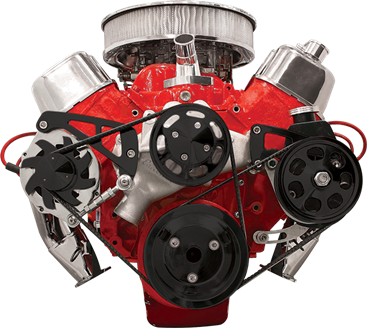 Billet Specialties Big Block Chevy Mid Mount- Alternator Kit and Power Steering Kit, Polished