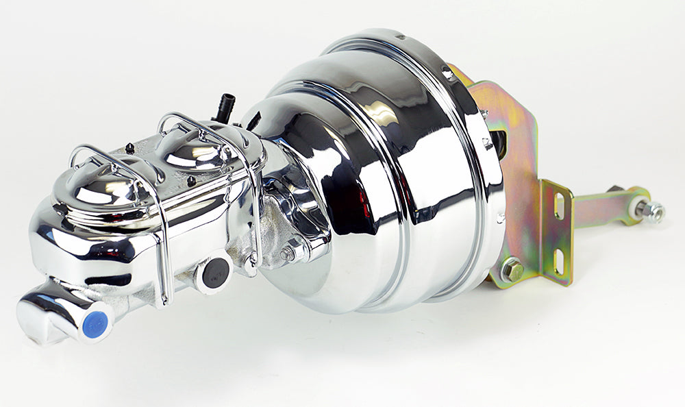 ALL A-BODY MOPAR, 65-72 B-BODY MOPAR, ALL E-BODY MOPAR (For use on B/E-Body with OE Manual Brakes) Chrome Booster/Master Conversion Kit 8" Dual / 1-1/8" Bore - Chrome