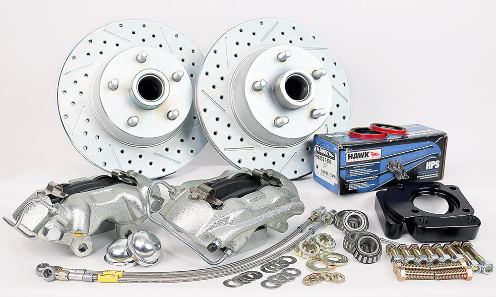 1964-69 MUSTANG V8, 67-69 MERCURYURY COUGAR, 63-69 FAIRLANE, 63-69 FALCON, 70 FALCON w/OE DRUM Legend Series HP Front Disc Brake Kit Front Wheel Kit
