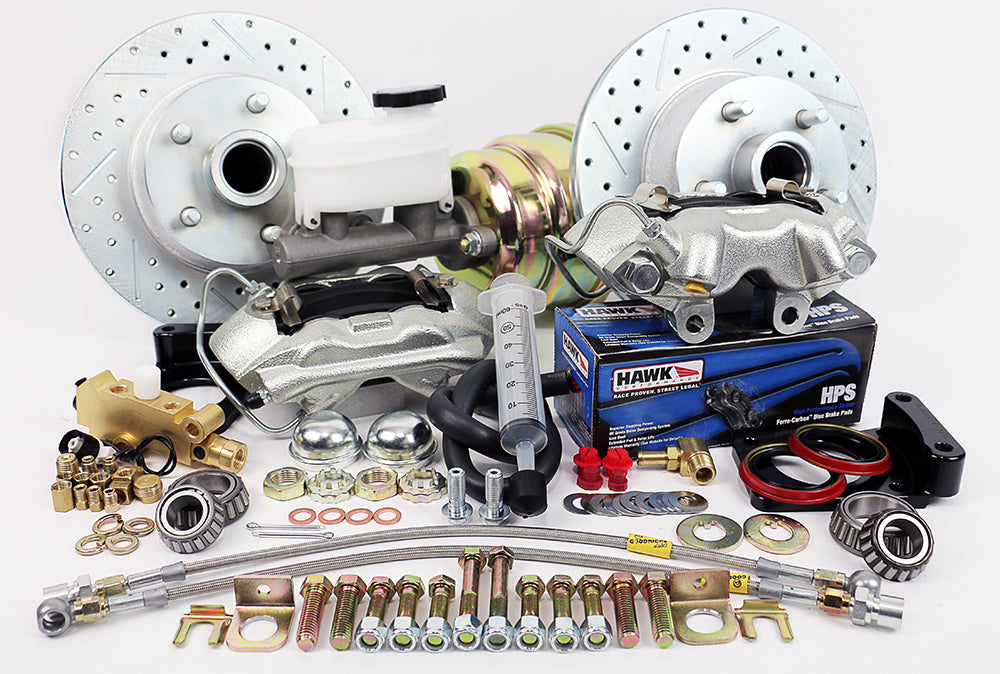 1964-66 FORD MUSTANG V8 (w/Automatic Trans) - 7" Dual Diaphragm w/1" Dual Reservoir Master Legend Series HP Front Disc Brake Kit Power Brake Kit