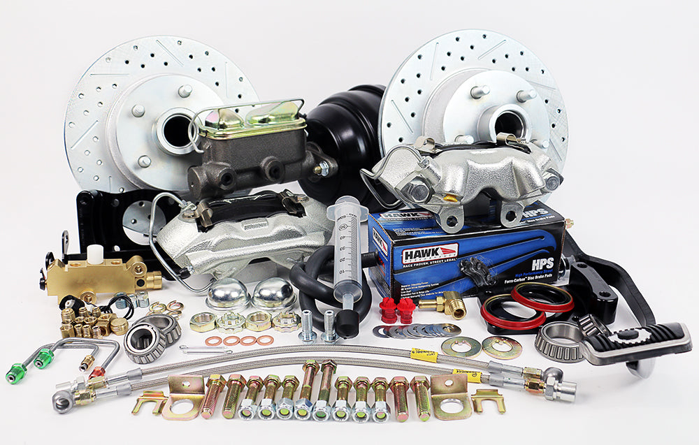 1967-69 MUSTANG , 67-69 MERCURY COUGAR (w/Manual Trans) - 8" Dual Diaphragm w/1" Dual Reservoir Master Legend Series HP Front Disc Brake Kit Power Brake Kit
