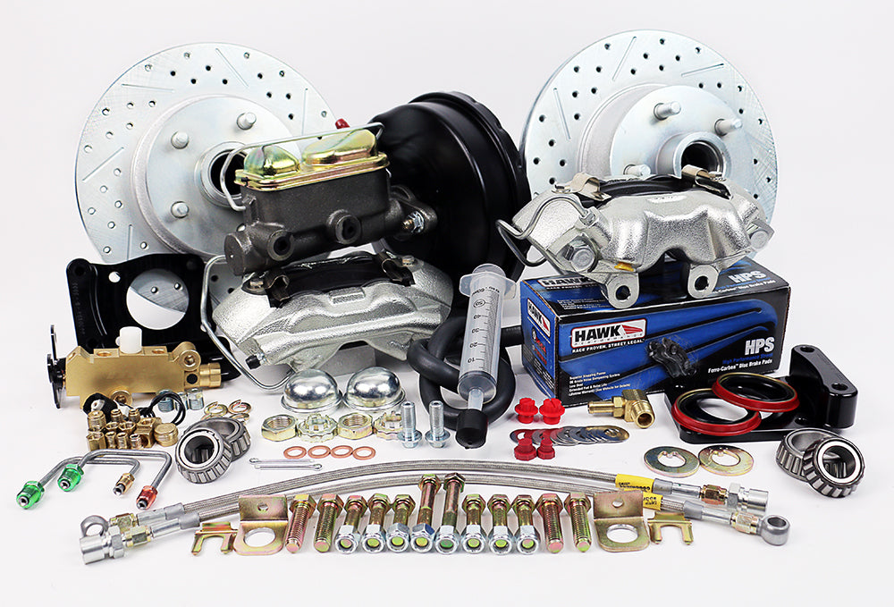 1971-73 MUSTANG , 71-73 MERCURY COUGAR (w/Automatic Trans) - 9" Single Diaphragm w/1" Dual Reservoir Master Legend Series HP Front Disc Brake Kit Power Brake Kit
