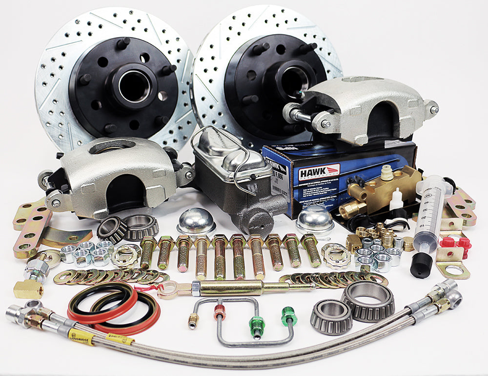 1965-67 FORD F100 PICK UP (w/5 x 4-1/2" and 5 x 5 1/2" Bolt Circle) - Assembles on OE Drum Brake Spindles Legend Series HP Front Disc Brake Kit - V2.0 Manual Brake Kit