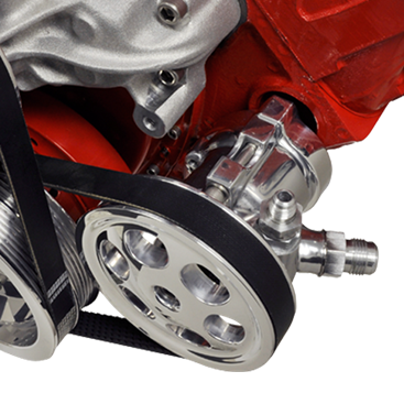 Billet Aluminum Small Block Chevy P.S. Bracket & Pulley Kit, Long Pump, Type 2 GM