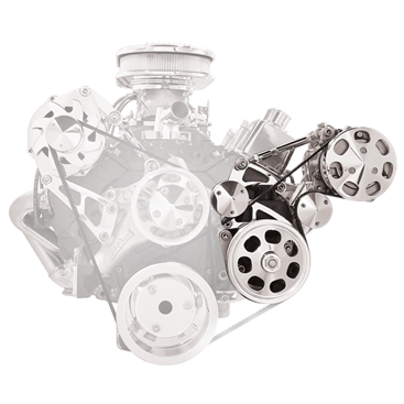 Billet Specialties Small Block Chevy Top or Mid Mount - AC Add-On, Polished or Black