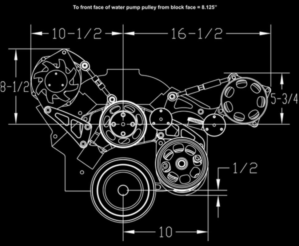 Billet Specialties Small Block Chevy Top Mount - Alternator and Power Steering Kits, Polished