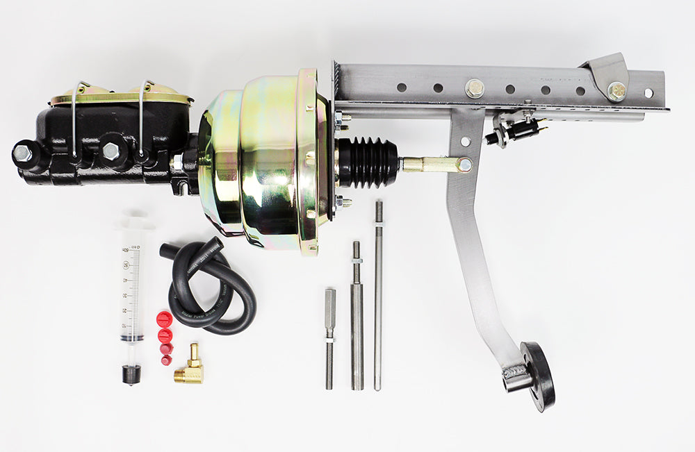 FIREWALL MOUNTED (Includes brake pedal asm, master cylinder & booster) Universal Brake Pedal Assembly 7" DD, 1 1/8" Bore
