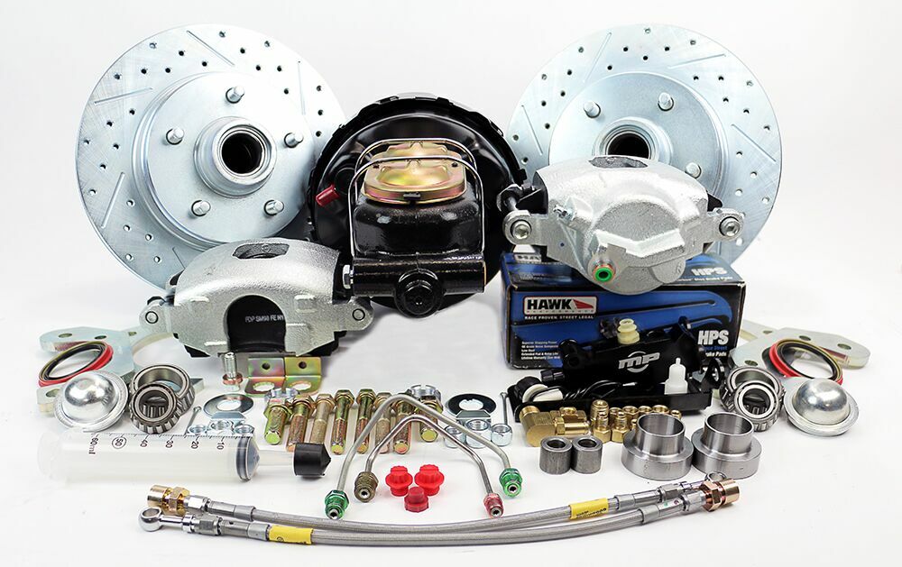 1959-64 PONTIAC CATALINA & BONNEVILLE, 62-64 GRAND PRIX (w/ 5" Bolt Circle)(w/OE Power Brakes) Legend Series HP Front Disc Brake Kit Power Brake Kit