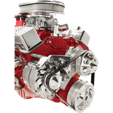 Billet Aluminum Small Block Chevy Alt Bracket, Long Pump, Mid Mount, Passenger Side