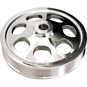 Billet Aluminum Serpentine P.S. Pulley for Saginaw Style Long Pump, 1/8" Keyway Pump Shaft