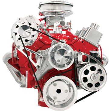 Billet Specialties Small Block Chevy Top Mount - Alternator and Power Steering Kits, Polished