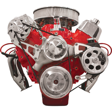 Billet Specialties Big Block Chevy Top Mount- Alternator Kit and Power Steering Kit, Polished