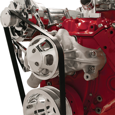 Billet Aluminum Big Block Chevy Serpentine Pulley Kit For FM Brackets, Long Pump