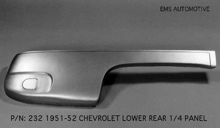 1951-52 Chevy Car Lower Rear Quarter Panel