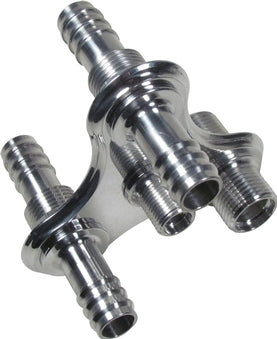 TBI 4 Way Y A/C and Heat Bulkhead with Push On Heater Fittings