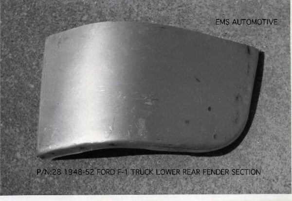 1948-52 Ford F1 Truck Front Fender Lower Rear Repair Section
