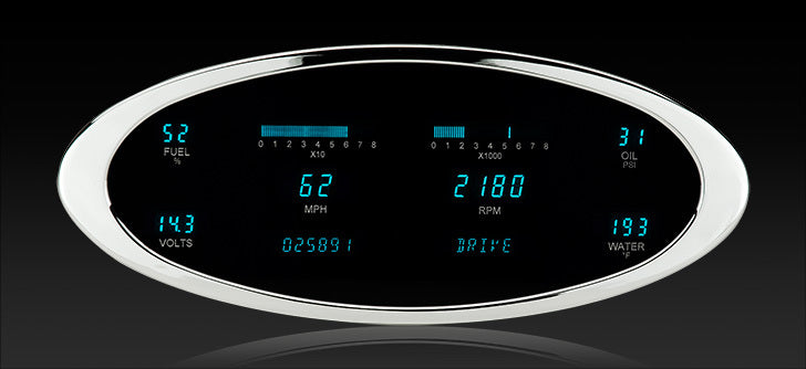 Dakota Digital Universal 5" x 12.25" Elliptical Digital VFD3 Instrument