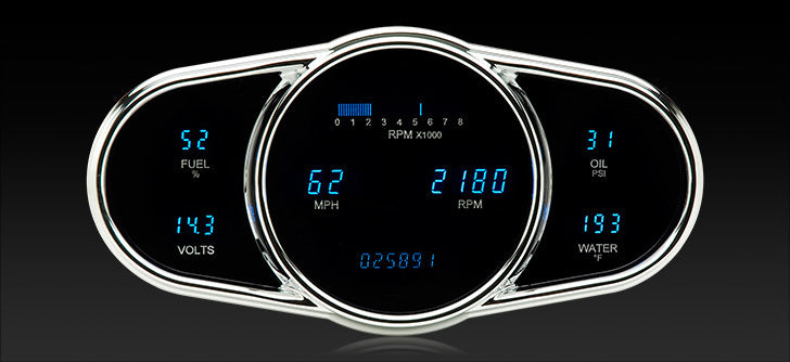 Dakota Digital Universal 5" x 10" Multi-level Elliptical Digital VFD3 Instrument