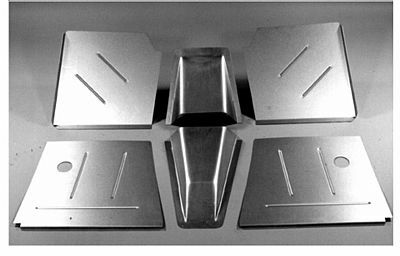 1937-39 Chevy Car Front Floor Pans for Small Block Setback Firewall