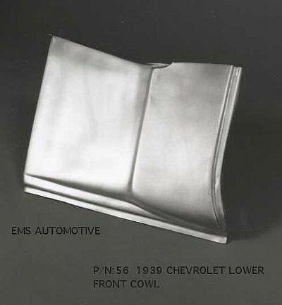1939 Chevy Car Lower Front Cowl Panel
