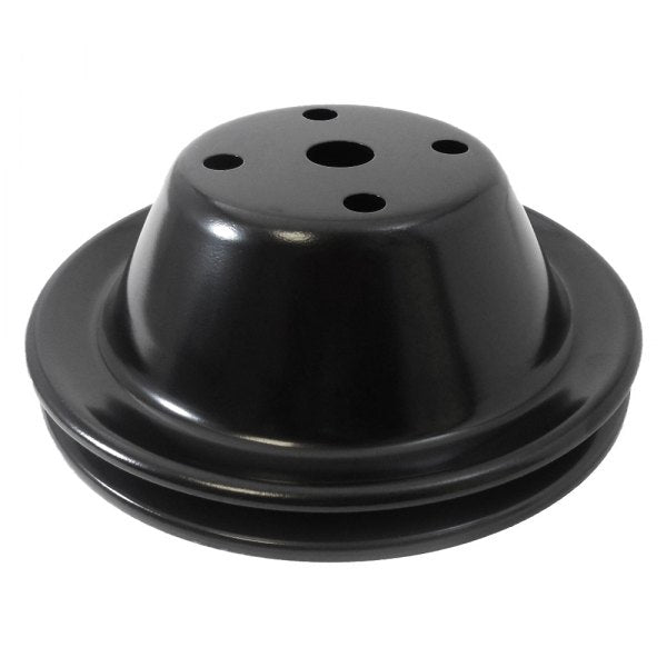 Racing Power Company Small Block Chevy Long Water Pump Black Single Groove Crankshaft Pulley