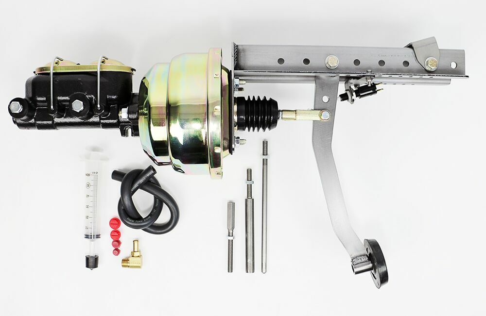 FIREWALL MOUNTED (Includes brake pedal asm, master cylinder & booster) Universal Brake Pedal Assembly 9" DD, 1 1/8" Bore