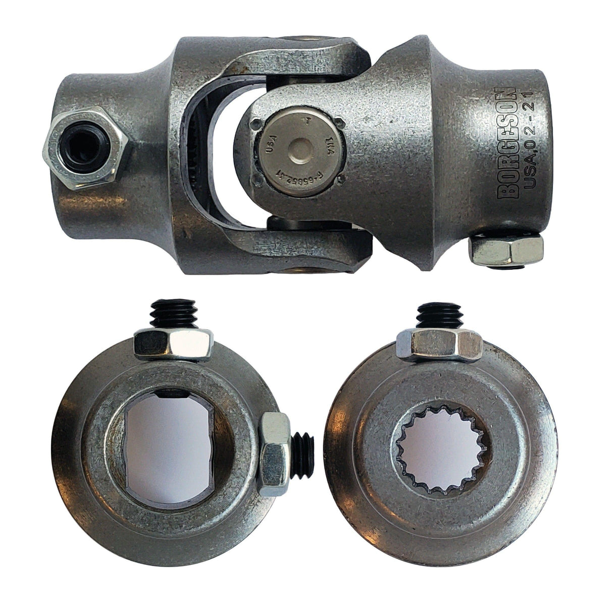 Borgeson Steering Universal Joint - 3/4-DD x 9/16-17 Spline