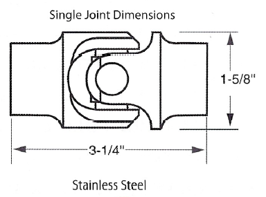 Borgeson Steering Universal Joint – 3/4-36 x 3/4-48 Spline