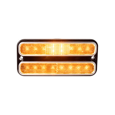 1968-72 Chevy and GMC Truck Amber LED Side Marker Light with Stainless Steel Trim (Amber Light, Clear Lens)