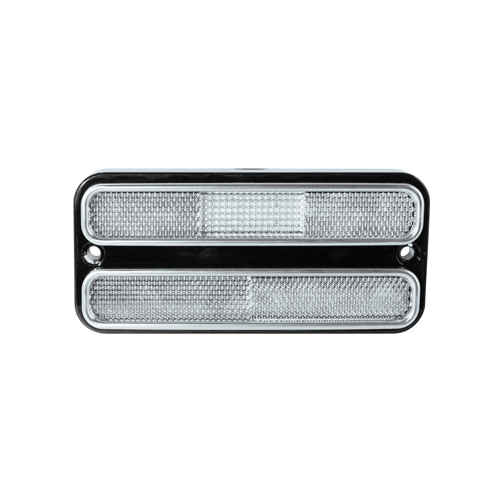 1968-72 Chevy and GMC Truck Amber LED Side Marker Light with Stainless Steel Trim (Amber Light, Clear Lens)