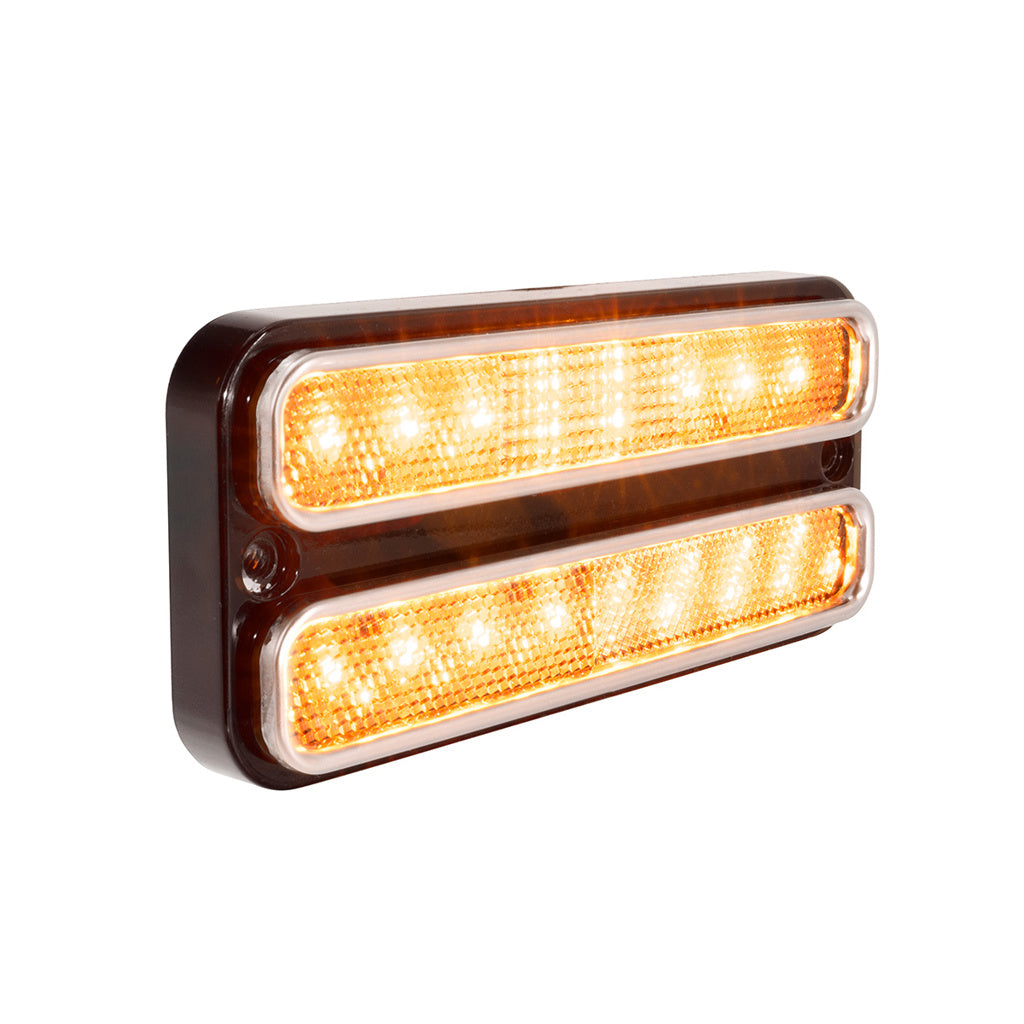 1968-72 Chevy and GMC Truck Amber LED Side Marker Light with Stainless Steel Trim (Amber Light, Clear Lens)