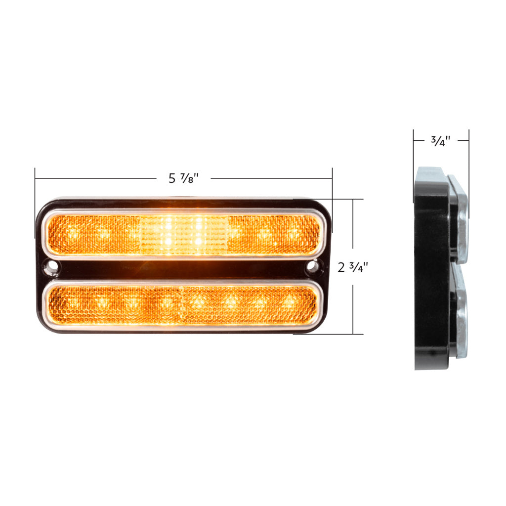 1968-72 Chevy and GMC Truck Amber LED Side Marker Light with Stainless Steel Trim (Amber Light, Clear Lens)