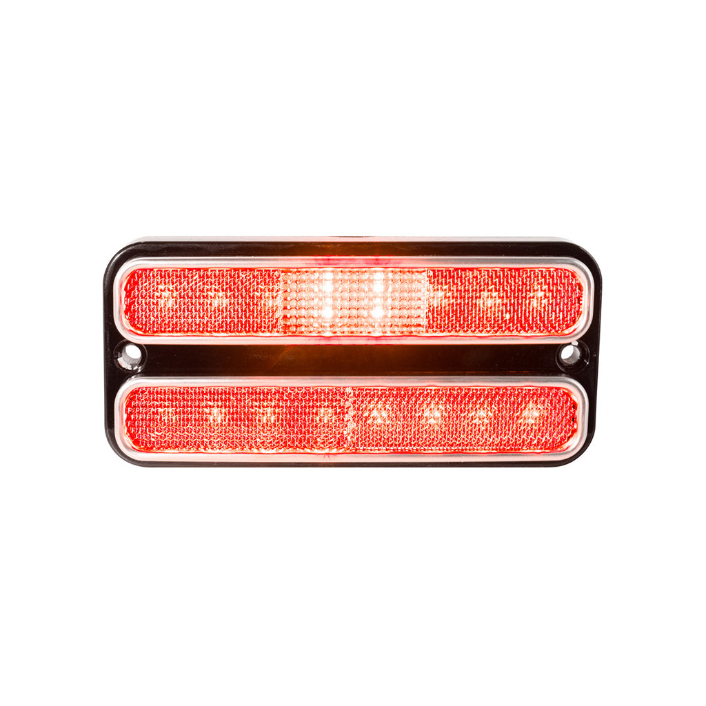 1968-72 Chevy and GMC Truck Red LED Side Marker Light with Stainless Steel Trim (Red Light, Clear Lens)