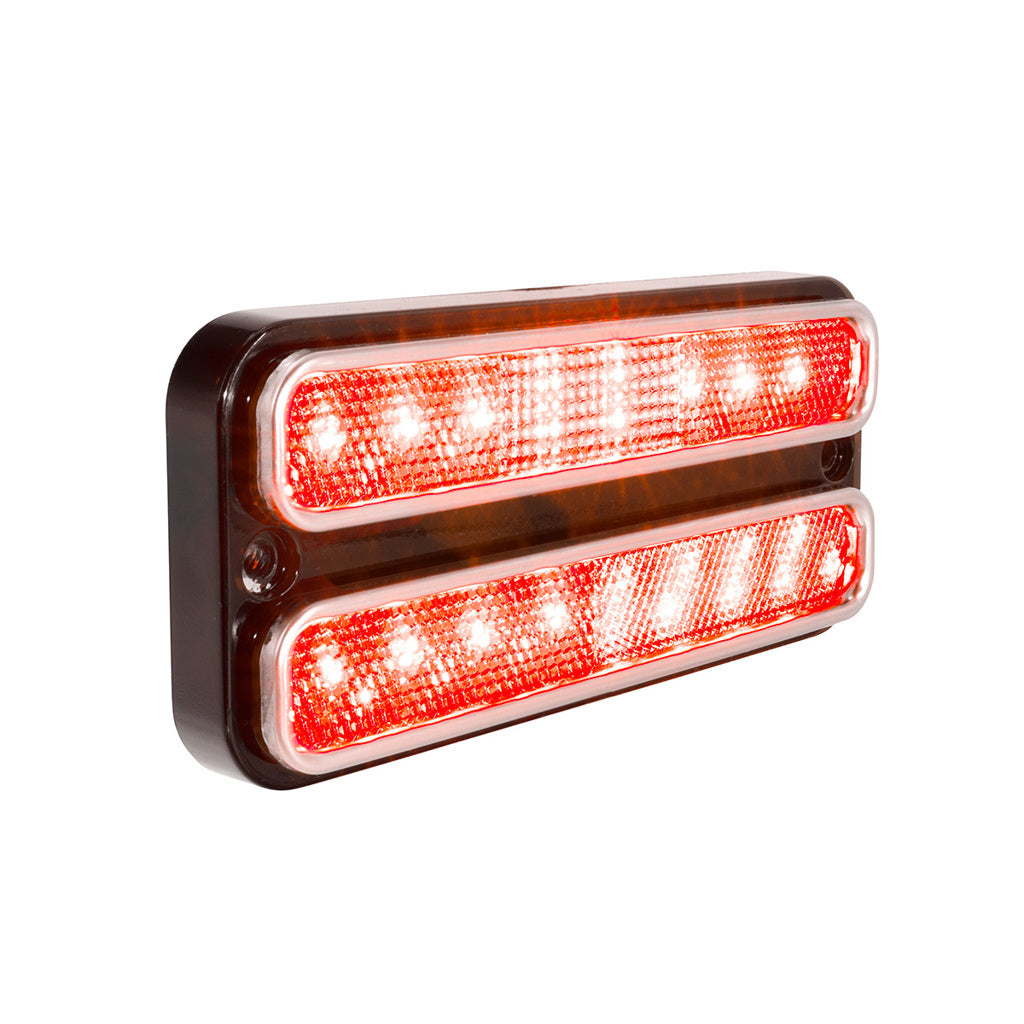 1968-72 Chevy and GMC Truck Red LED Side Marker Light with Stainless Steel Trim (Red Light, Clear Lens)