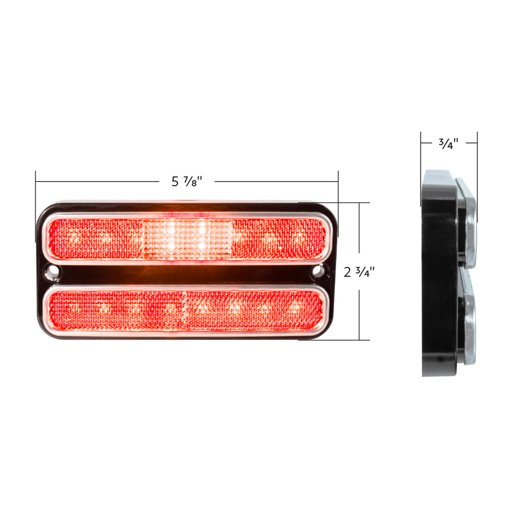 1968-72 Chevy and GMC Truck Red LED Side Marker Light with Stainless Steel Trim (Red Light, Clear Lens)